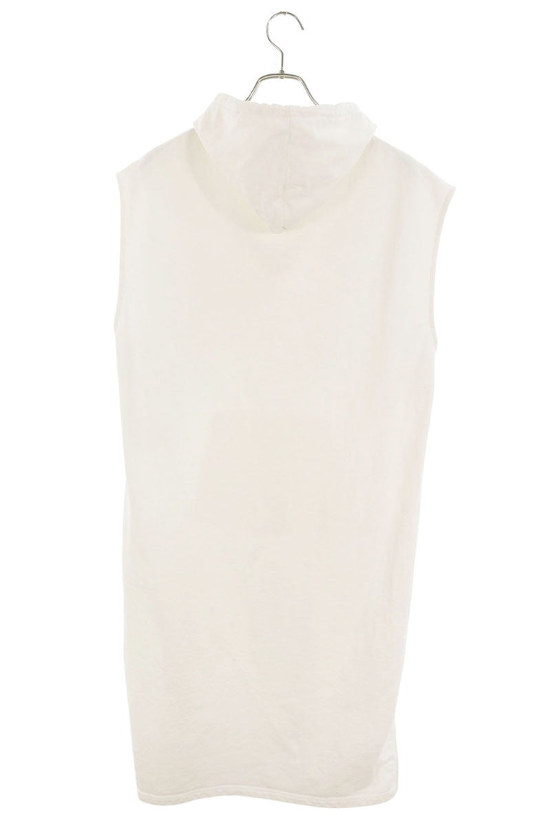 Courreges White Cotton Logo Patch Hooded Midi Dress Size S
