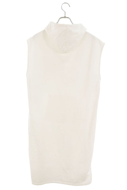 Courreges White Cotton Logo Patch Hooded Midi Dress Size S