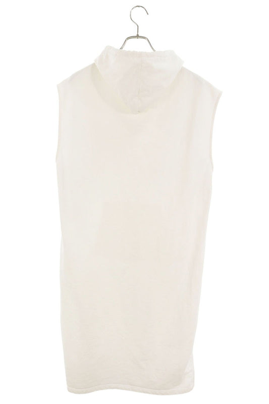Courreges White Cotton Logo Patch Hooded Midi Dress Size S