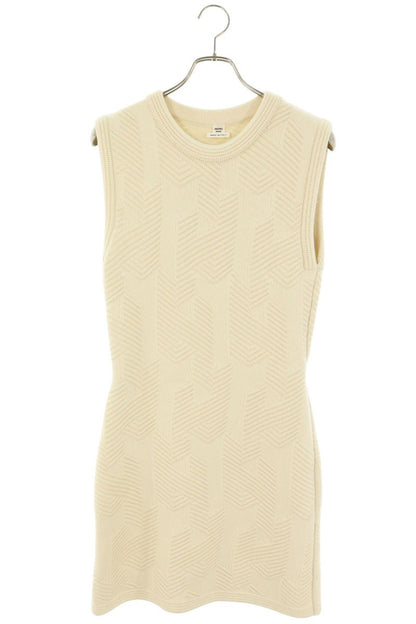 Hermes H Motif Wool Knit Midi Dress Off-white Size 38