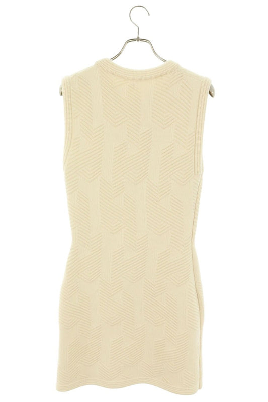 Hermes H Motif Wool Knit Midi Dress Off-white Size 38