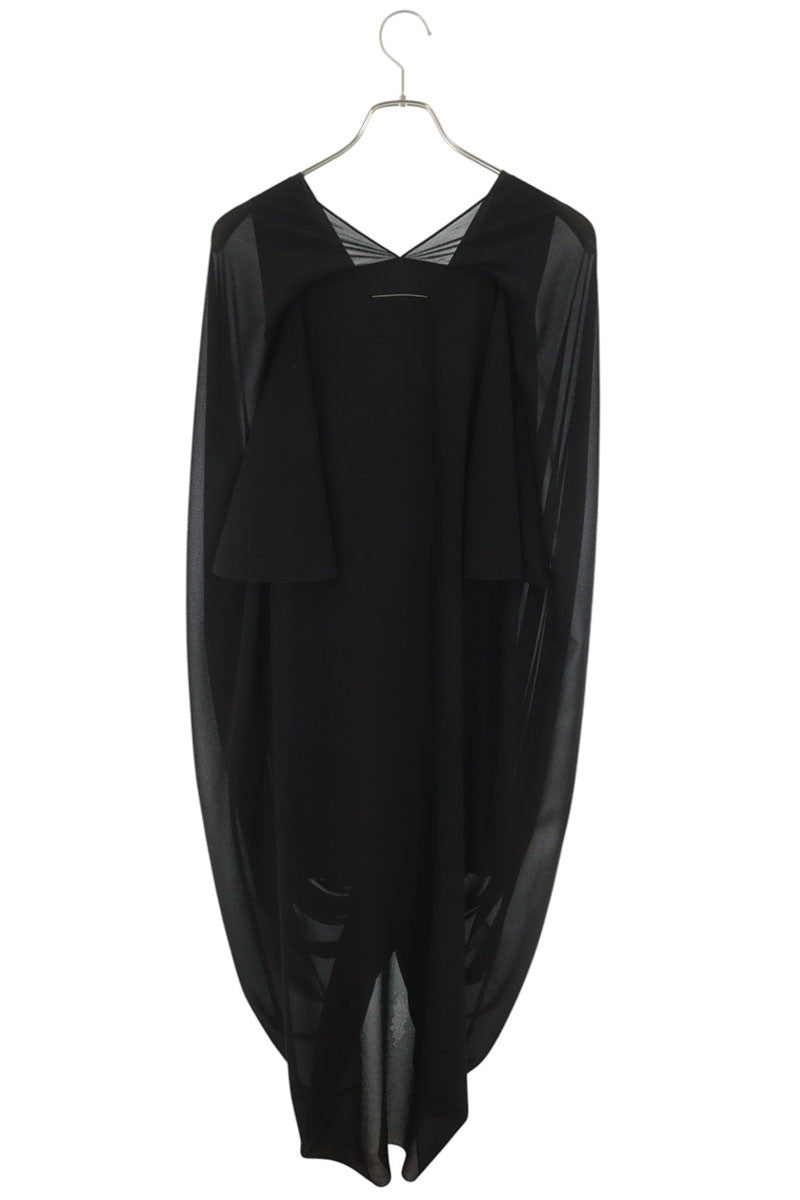 Maison Margiela Black Draped Polyester Dress 26SS Size 42