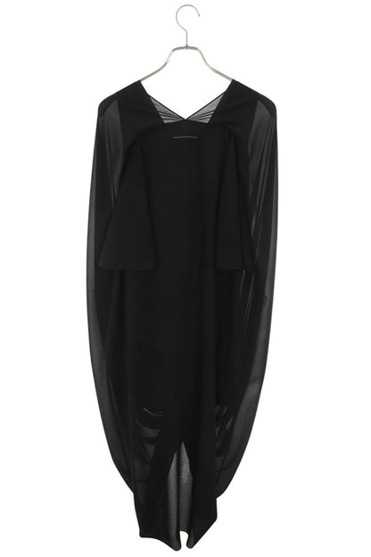 Maison Margiela Black Draped Polyester Dress 26SS Size 42