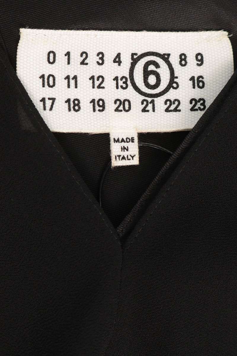 Maison Margiela Black Draped Polyester Dress 26SS Size 42
