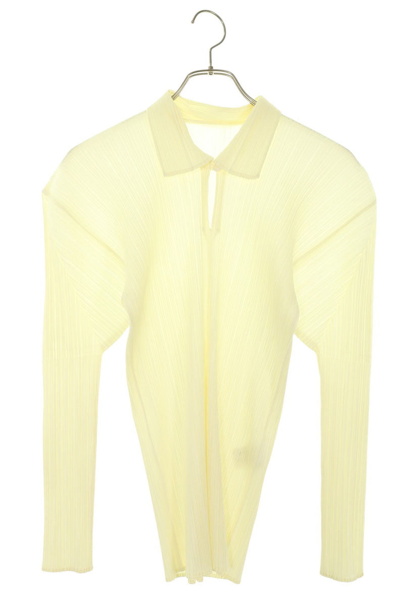 Vintage Pleated Light Yellow Blouse Size 3