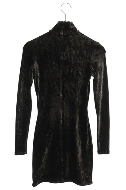 Balenciaga Black Velour Dress Size 36