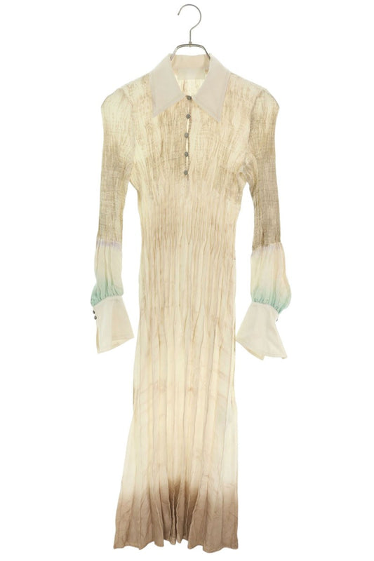 Mame Kurogouchi 23SS Silk Dress Beige Size 1
