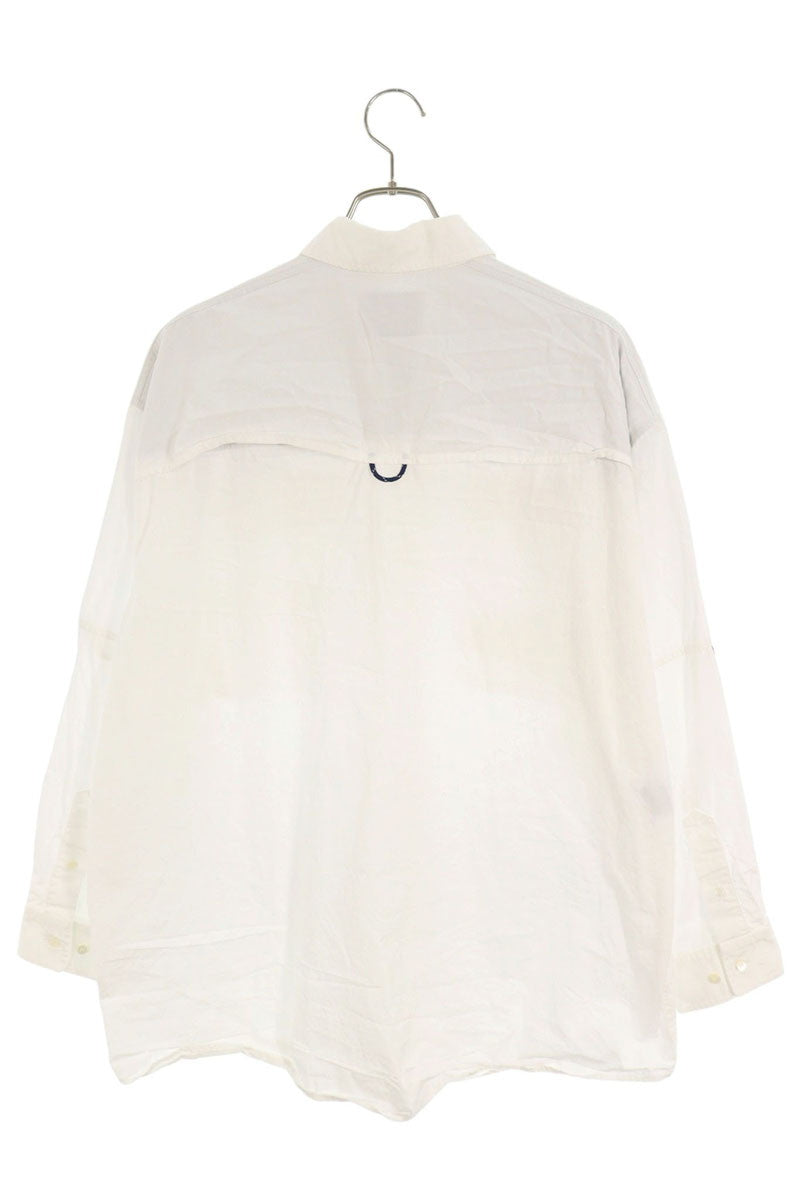 miumiu Logo Embroidered Poplin Shirt Dress White Size 40