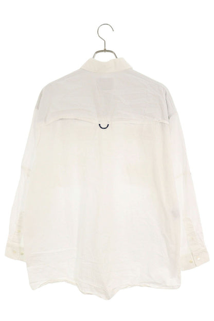 miumiu Logo Embroidered Poplin Shirt Dress White Size 40