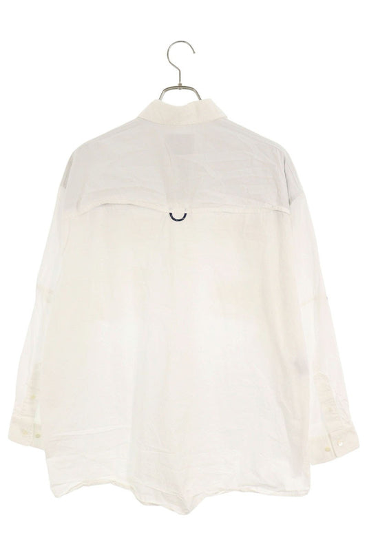 miumiu Logo Embroidered Poplin Shirt Dress White Size 40
