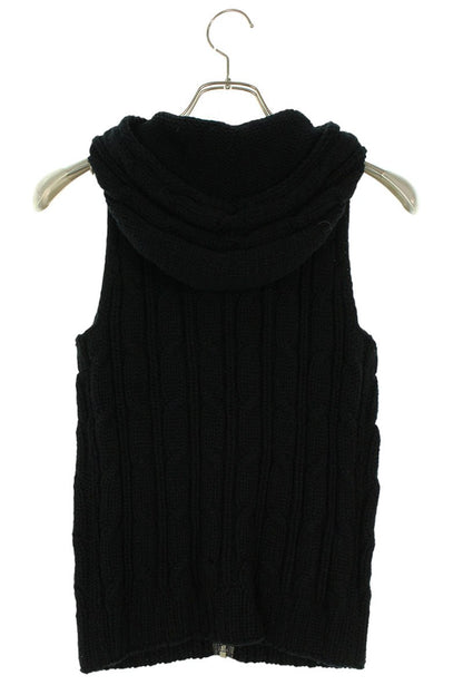 Chrome Hearts Black Silver Zip-Up Knit Vest Size SM
