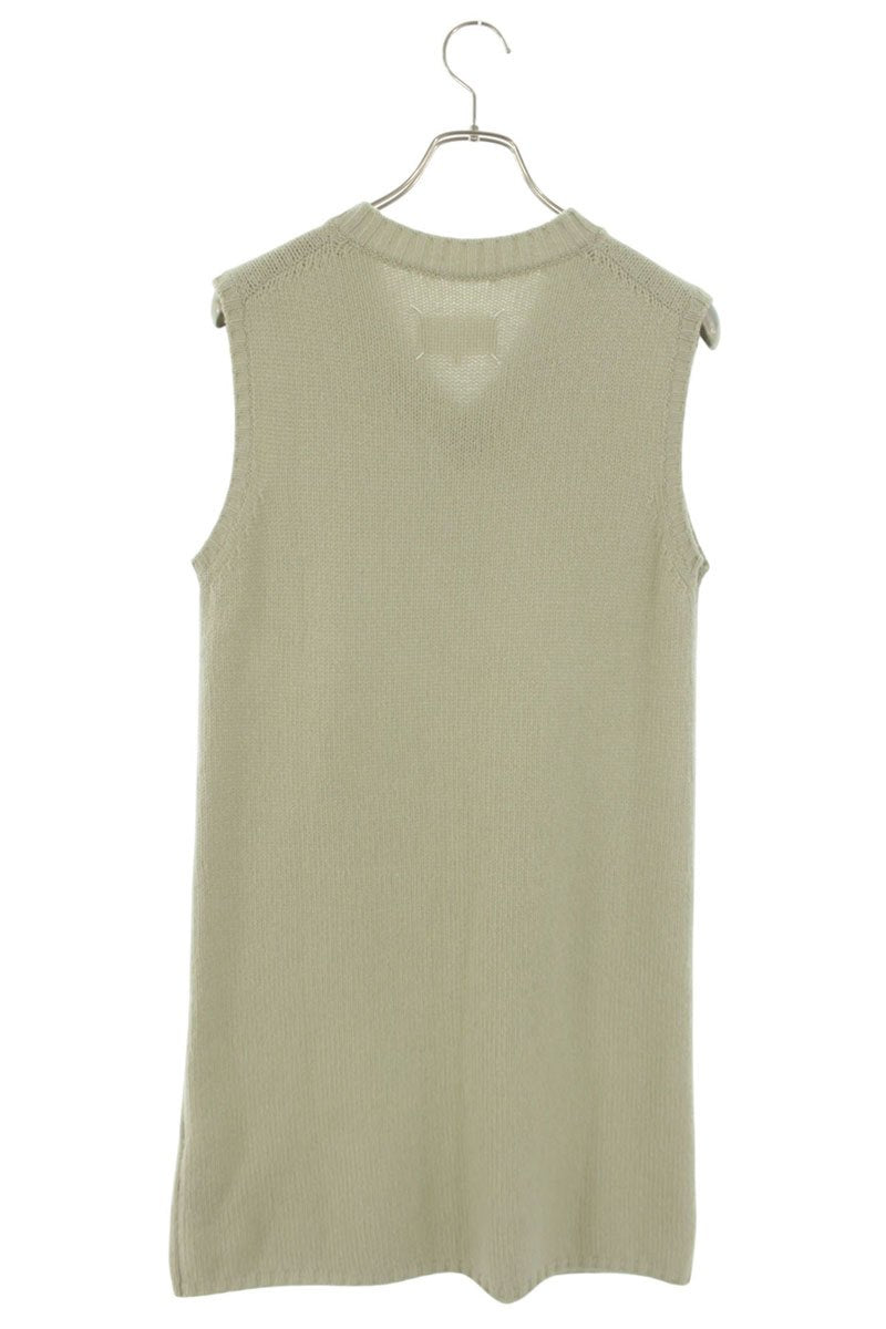 Maison Margiela V-Neck Long Knit Vest Beige Wool Size XS