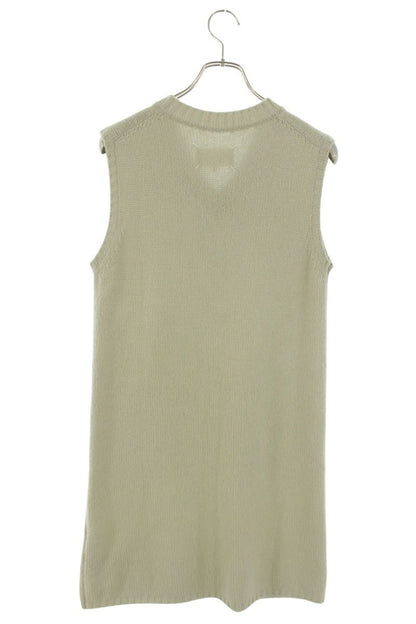 Maison Margiela V-Neck Long Knit Vest Beige Wool Size XS