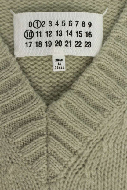 Maison Margiela V-Neck Long Knit Vest Beige Wool Size XS