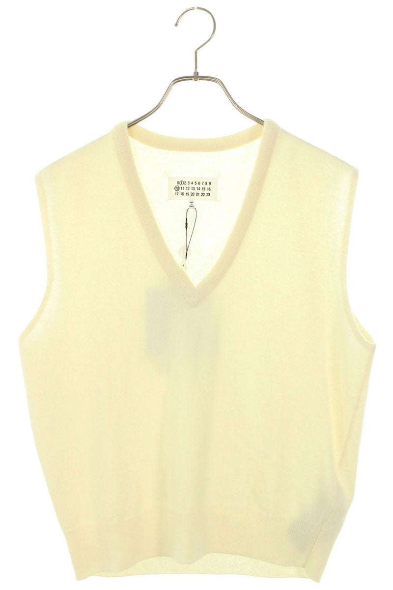 Maison Margiela 25SS Off-White Wool V-Neck Knit Vest Size M