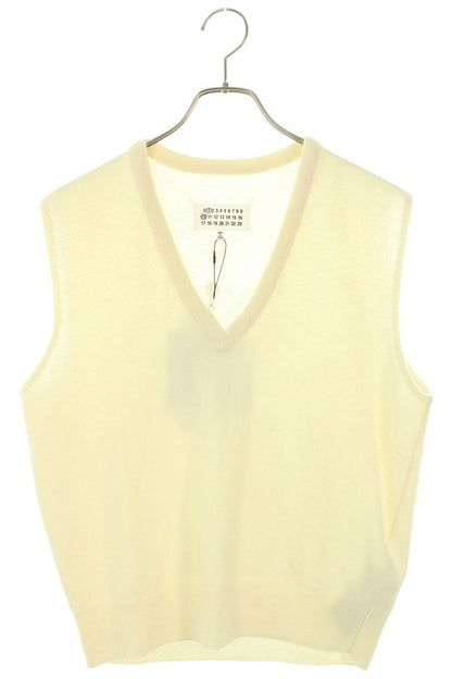 Maison Margiela 25SS Off-White Wool V-Neck Knit Vest Size M