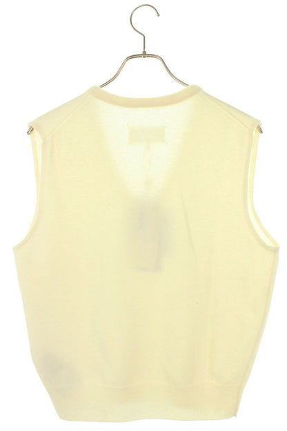 Maison Margiela 25SS Off-White Wool V-Neck Knit Vest Size M