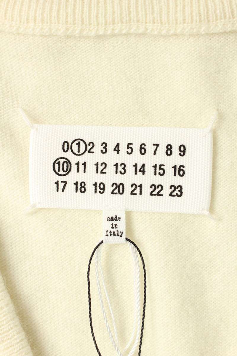 Maison Margiela 25SS Off-White Wool V-Neck Knit Vest Size M