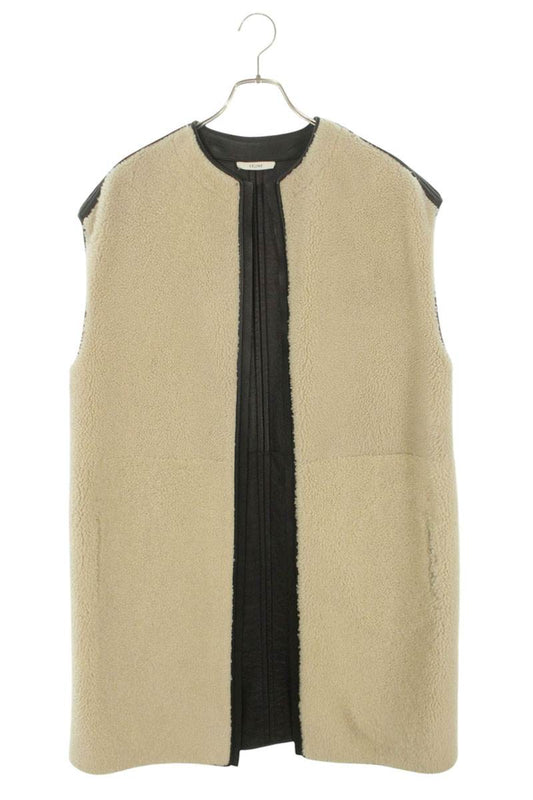Celine Mouton Gilet Vest Off-White Black Size 36