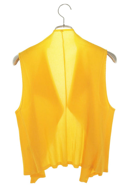 Vintage PLEATS PLEASE Pleated Yellow Polyester Vest Size 3