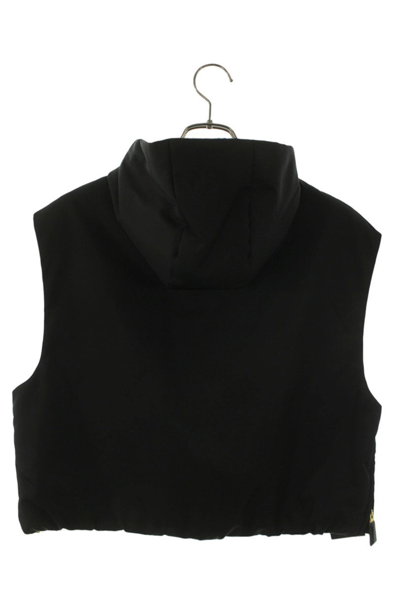 Prada Hooded Triangle Logo Nylon Vest Black Size 36