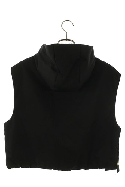 Prada Hooded Triangle Logo Nylon Vest Black Size 36