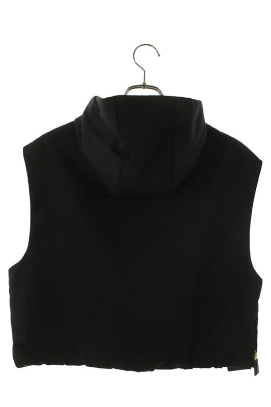 Prada Hooded Triangle Logo Nylon Vest Black Size 36