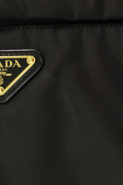 Prada Hooded Triangle Logo Nylon Vest Black Size 36