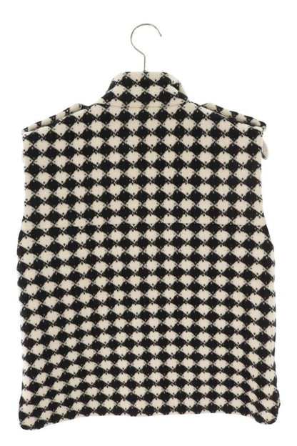 Chanel Diamond Pattern Wool Short Vest White & Black Size 40