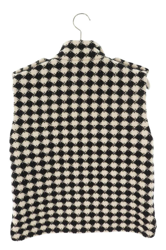 Chanel Diamond Pattern Wool Short Vest White & Black Size 40