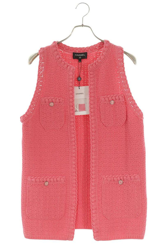 Chanel Pink Cotton Polyamide Vest Size 36