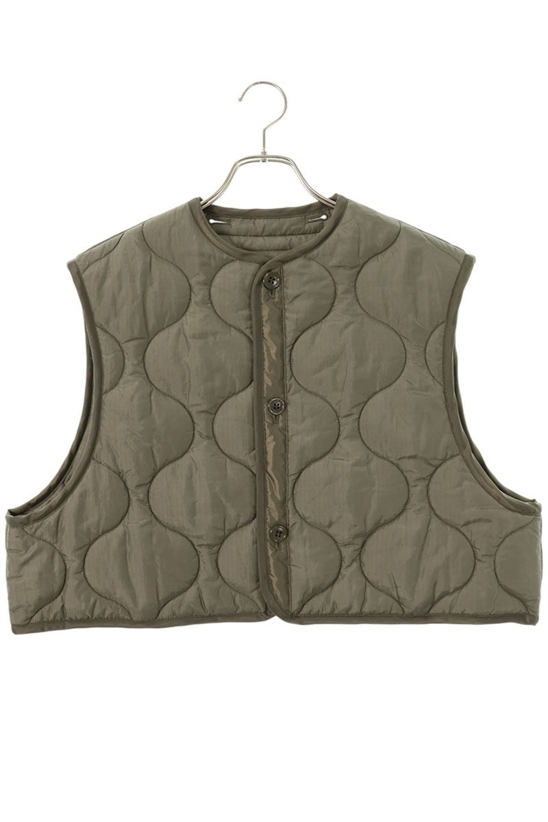 HYKE 24AW Quilted Cropped Vest Khaki Size ONE