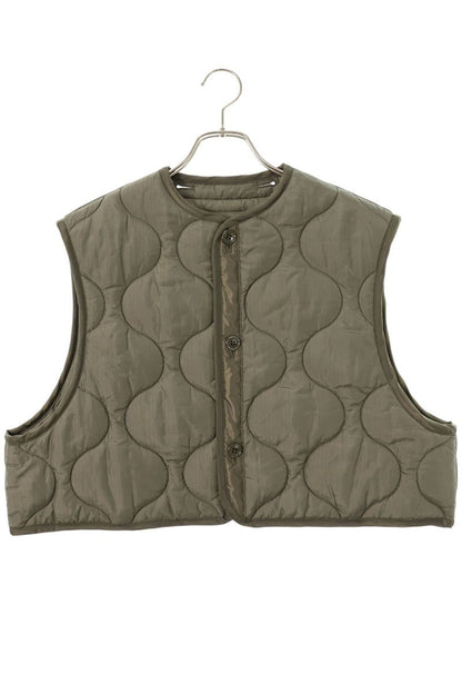 HYKE 24AW Quilted Cropped Vest Khaki Size ONE