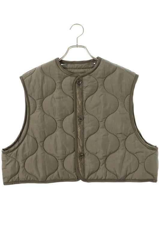 HYKE 24AW Quilted Cropped Vest Khaki Size ONE