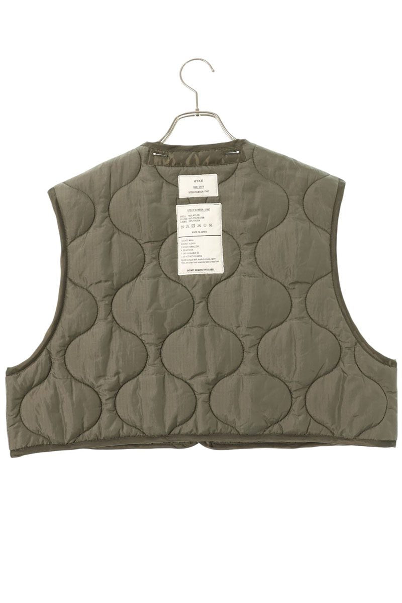 HYKE 24AW Quilted Cropped Vest Khaki Size ONE