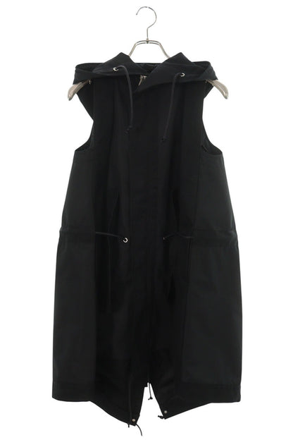 Sacai 24SS Taffeta Hooded Vest Black Size 1