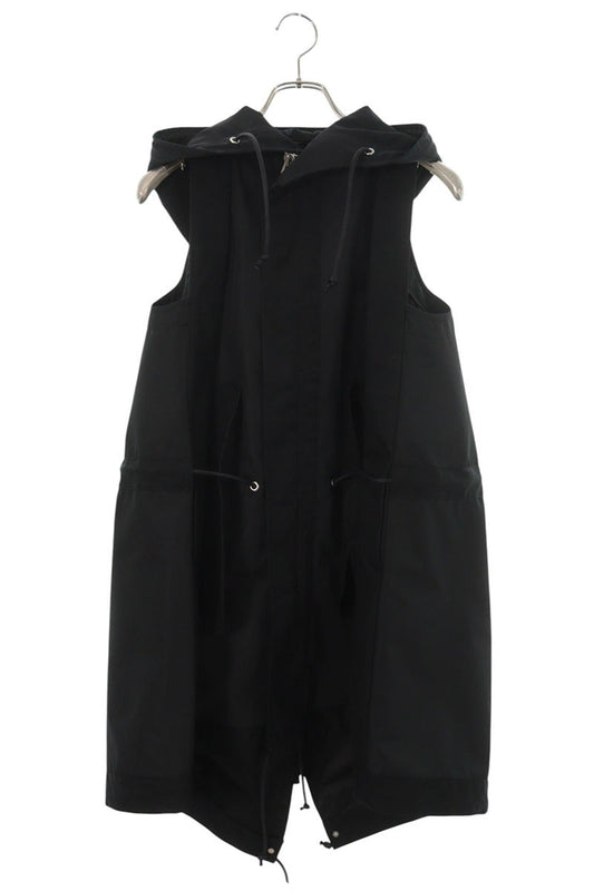 Sacai 24SS Taffeta Hooded Vest Black Size 1
