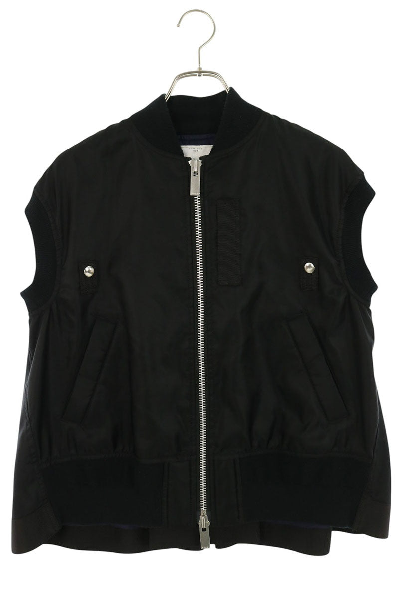 Sacai Black MA-1 Nylon Twill Vest Size 1