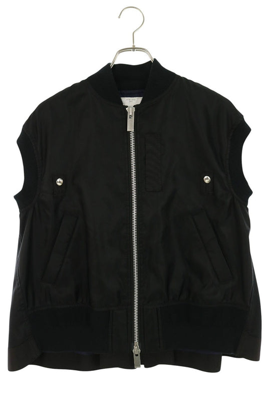 Sacai Black MA-1 Nylon Twill Vest Size 1