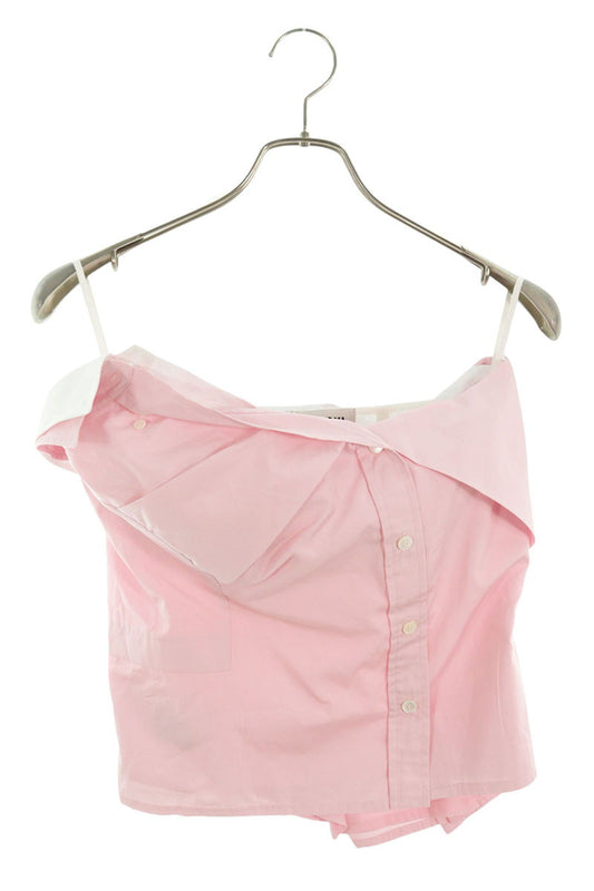 Miu Miu FROM THE RUNWAY Cotton Poplin Pink White Size 42