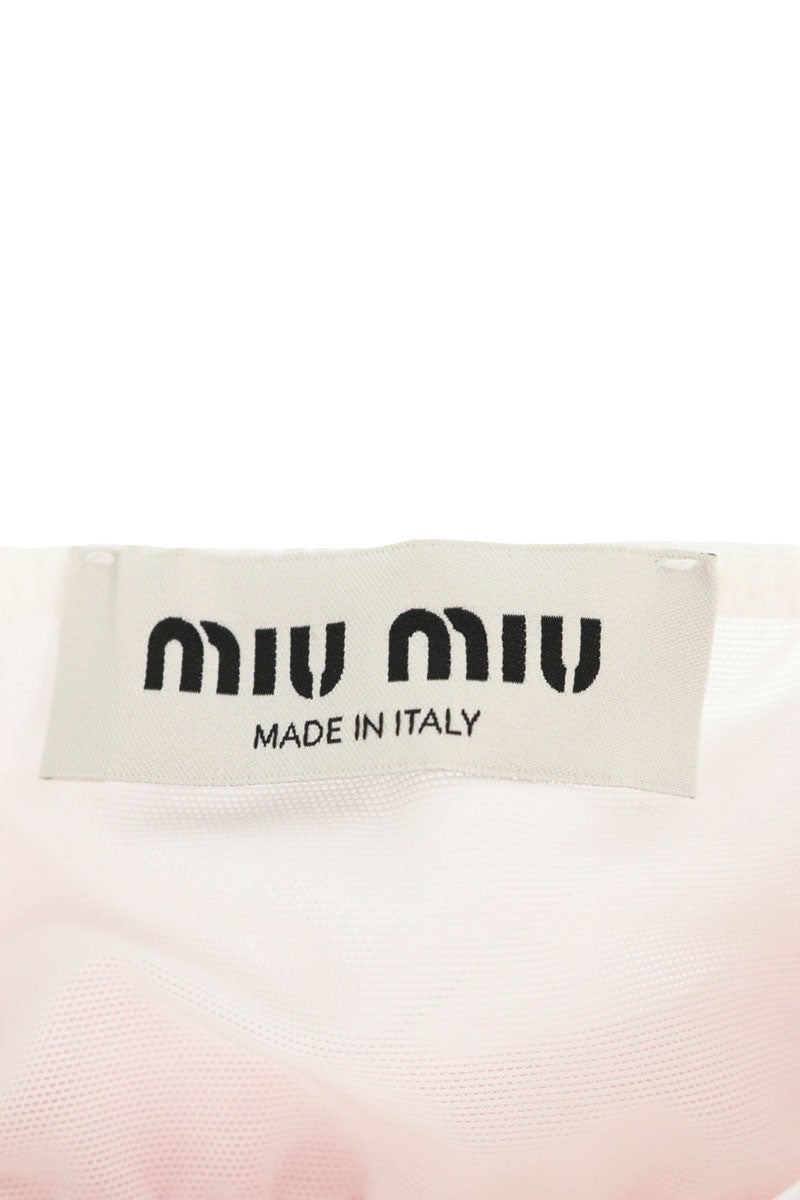 Miu Miu FROM THE RUNWAY Cotton Poplin Pink White Size 42