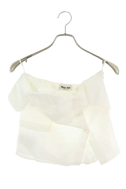 Miu Miu FROM THE RUNWAY Slub Poplin Top White Size 40