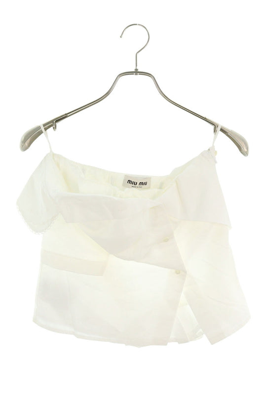 Miu Miu FROM THE RUNWAY Slub Poplin Top White Size 40