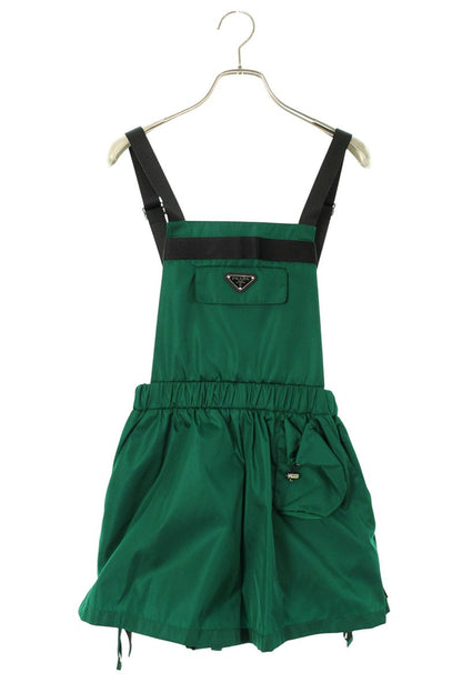Prada Green Re-Nylon Triangle Logo Plate Overalls Size 38