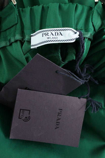 Prada Green Re-Nylon Triangle Logo Plate Overalls Size 38
