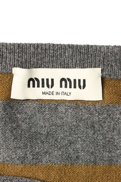 Miu Miu Cashmere Logo Embroidered Tube Grey Brown Size 38