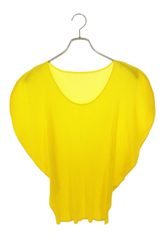 Vintage PLEATS PLEASE Yellow Pleated Crewneck Top Size 3