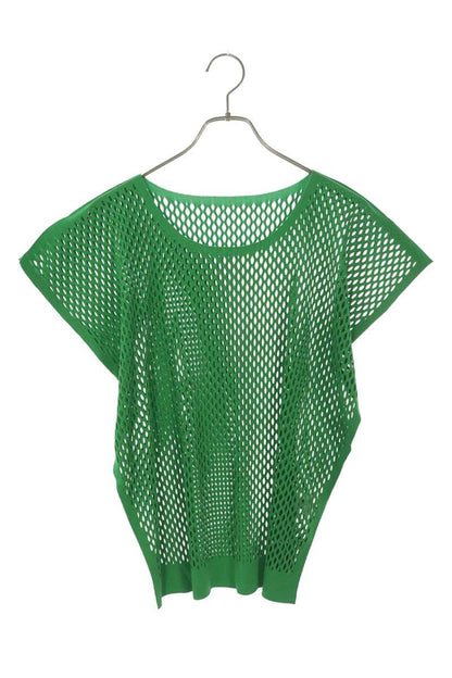 Vintage Pleated Square Mesh T-Shirt Green Size 3