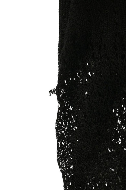 Vintage Black Lace Knit V-Neck Bodysuit Sweater Size 1