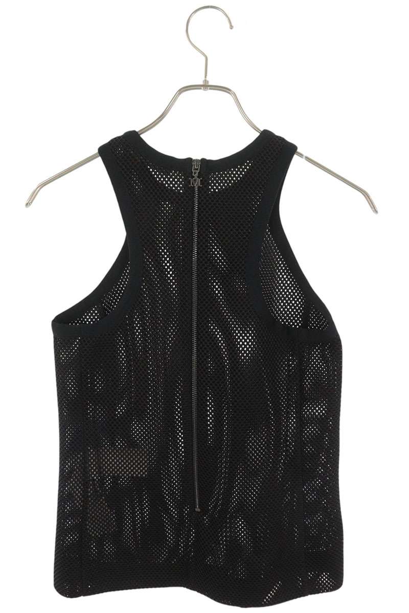 Max Mara Black Polyester Mesh Tank Top Size S